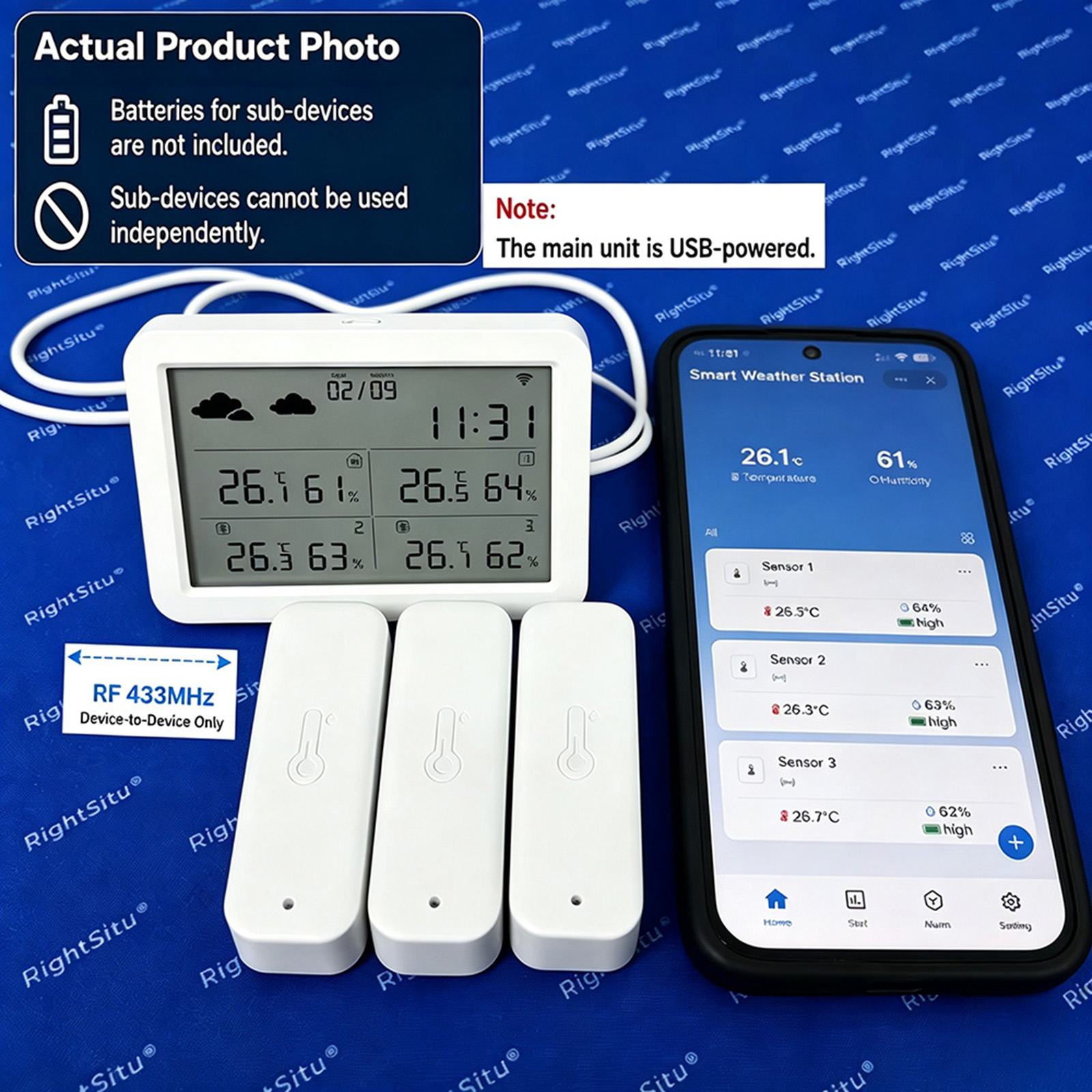 Tuya WiFi+RF433 Weather Statio - Outdoor Power Meter ulasan dan harga