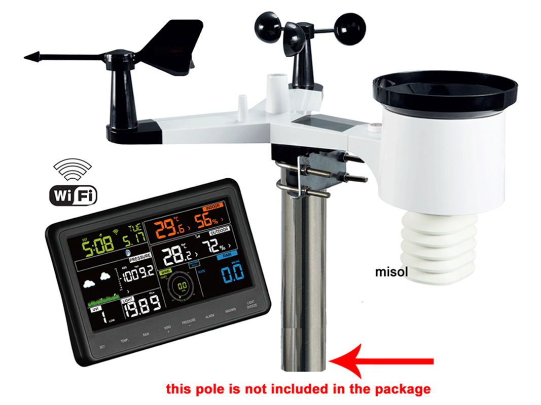 MISOL WiFi Weather Station wit - Outdoor Power Meter ulasan dan harga
